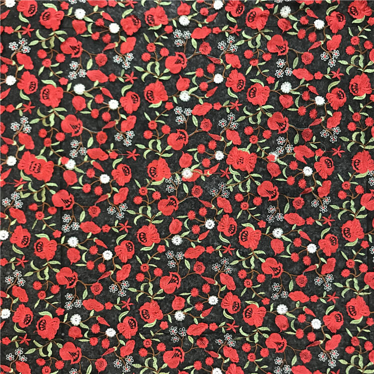 Water Soluble Polyester Embroidered Fabric for Apparel Wholesale Suppl 7